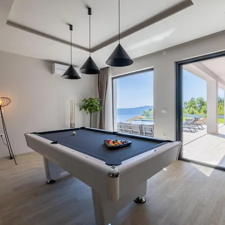 Levant For 10 People Near Opatija With Jacuzzi & Sea View Villa Mošćenička Draga