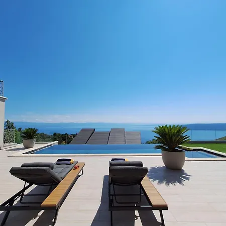 Levant For 10 People Near Opatija With Jacuzzi & Sea View Villa Mošćenička Draga