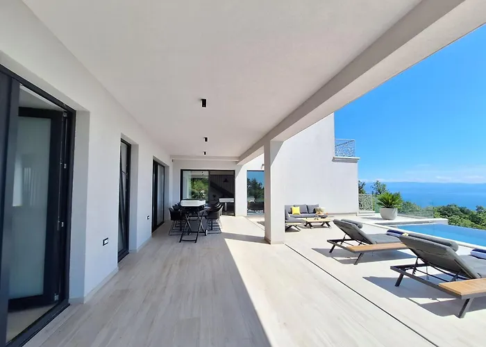 Levant For 10 People Near Opatija With Jacuzzi & Sea View